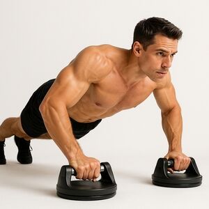 PUSH-UP EQUIPMENT Rotating Base Calisthenics Round Disc Frame Bodyweight Support